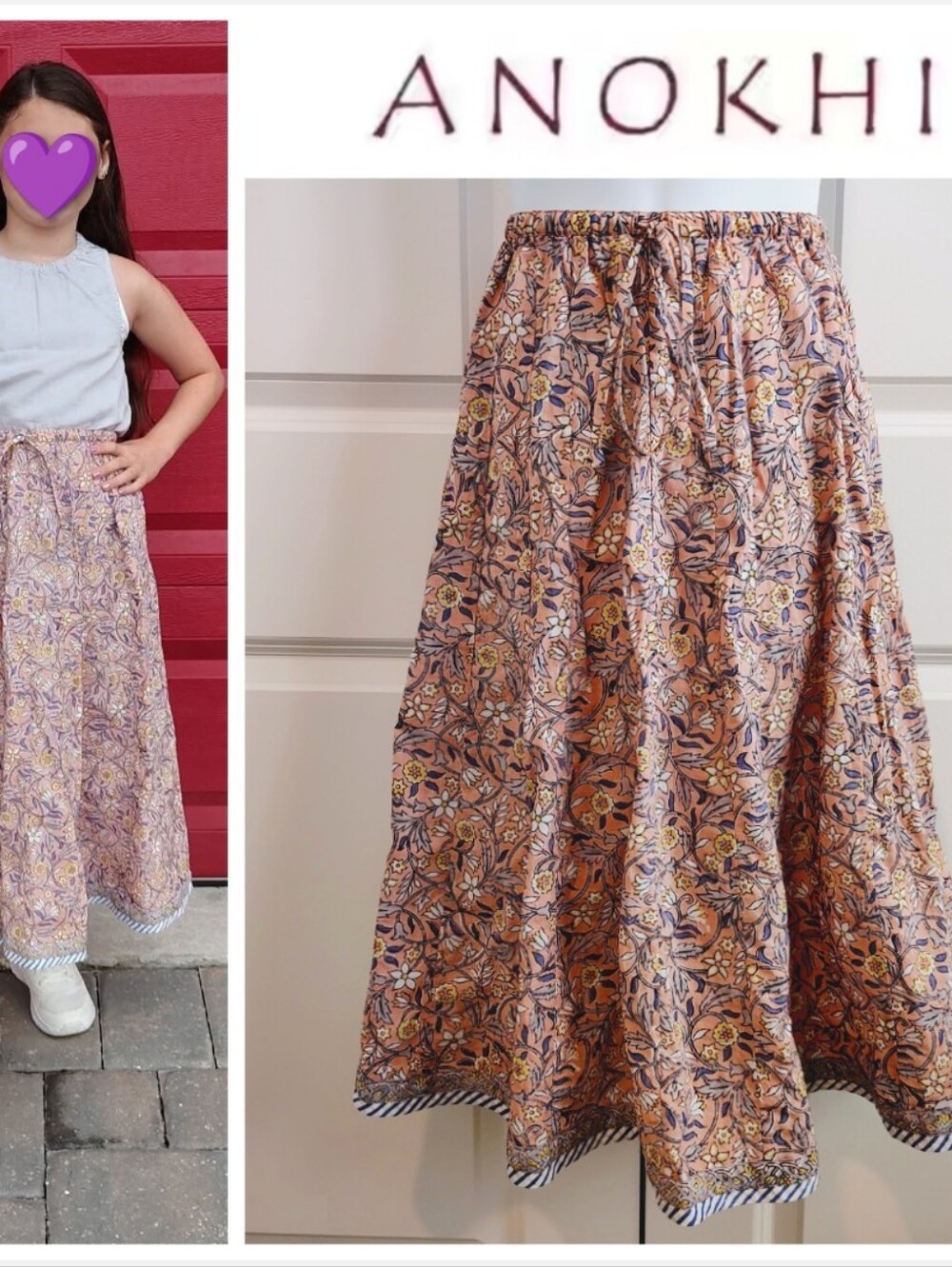 Anokhi Floral Maxi Skirt (Indian Brand)